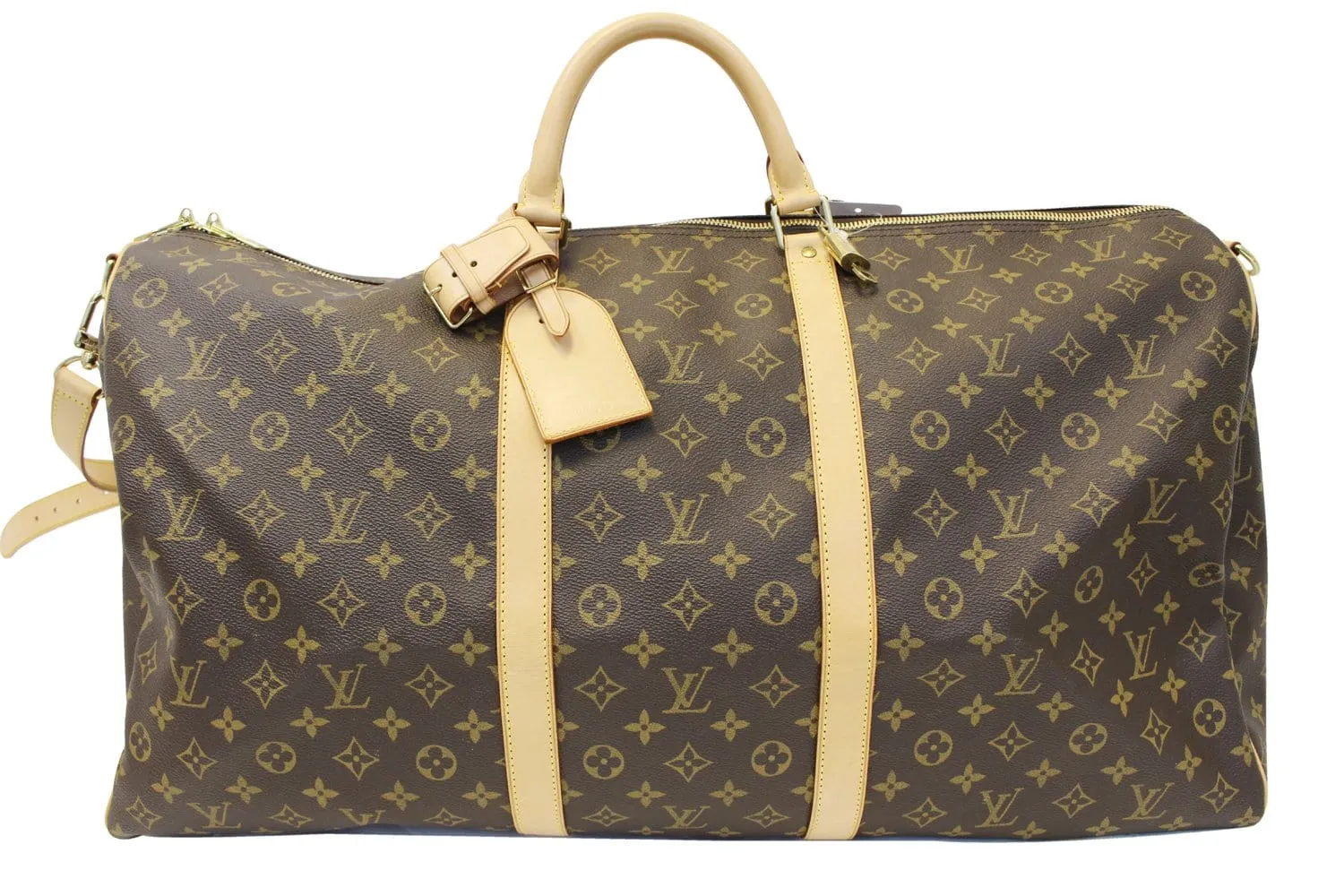 LOUIS VUITTON Monogram Canvas Keepall 60 Bandouliere Bag