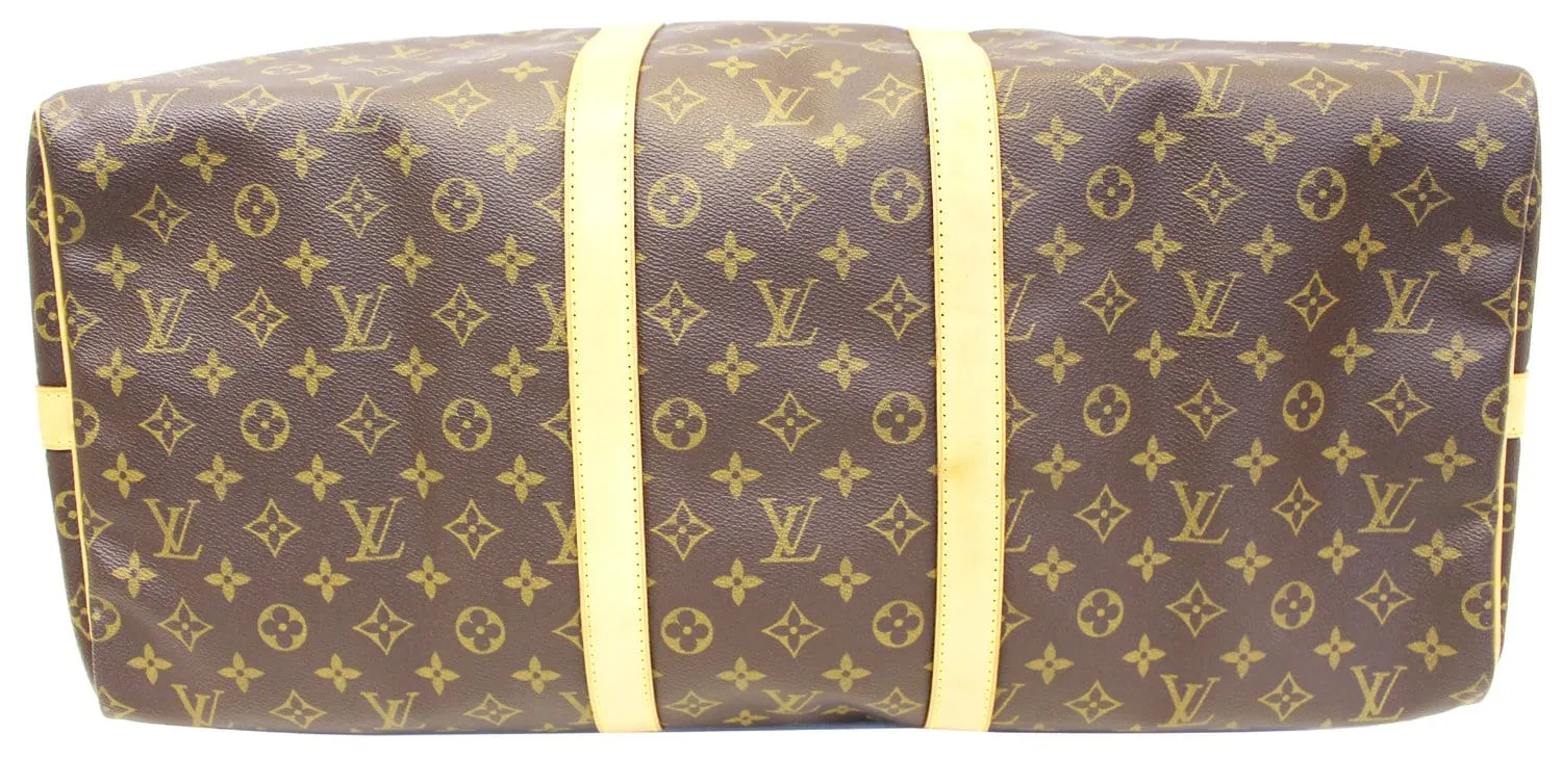 LOUIS VUITTON Monogram Canvas Keepall Bandouliere 55 Travel Bag