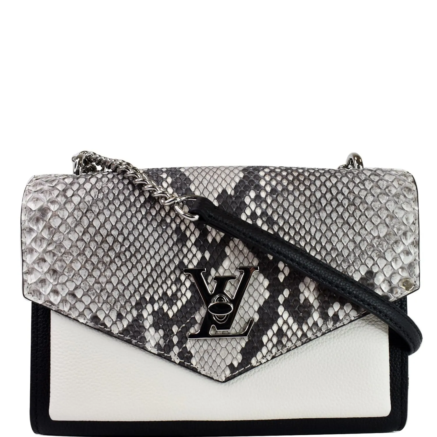 LOUIS VUITTON MyLockme BB Leather Crossbody Bag Black/Creme Beige