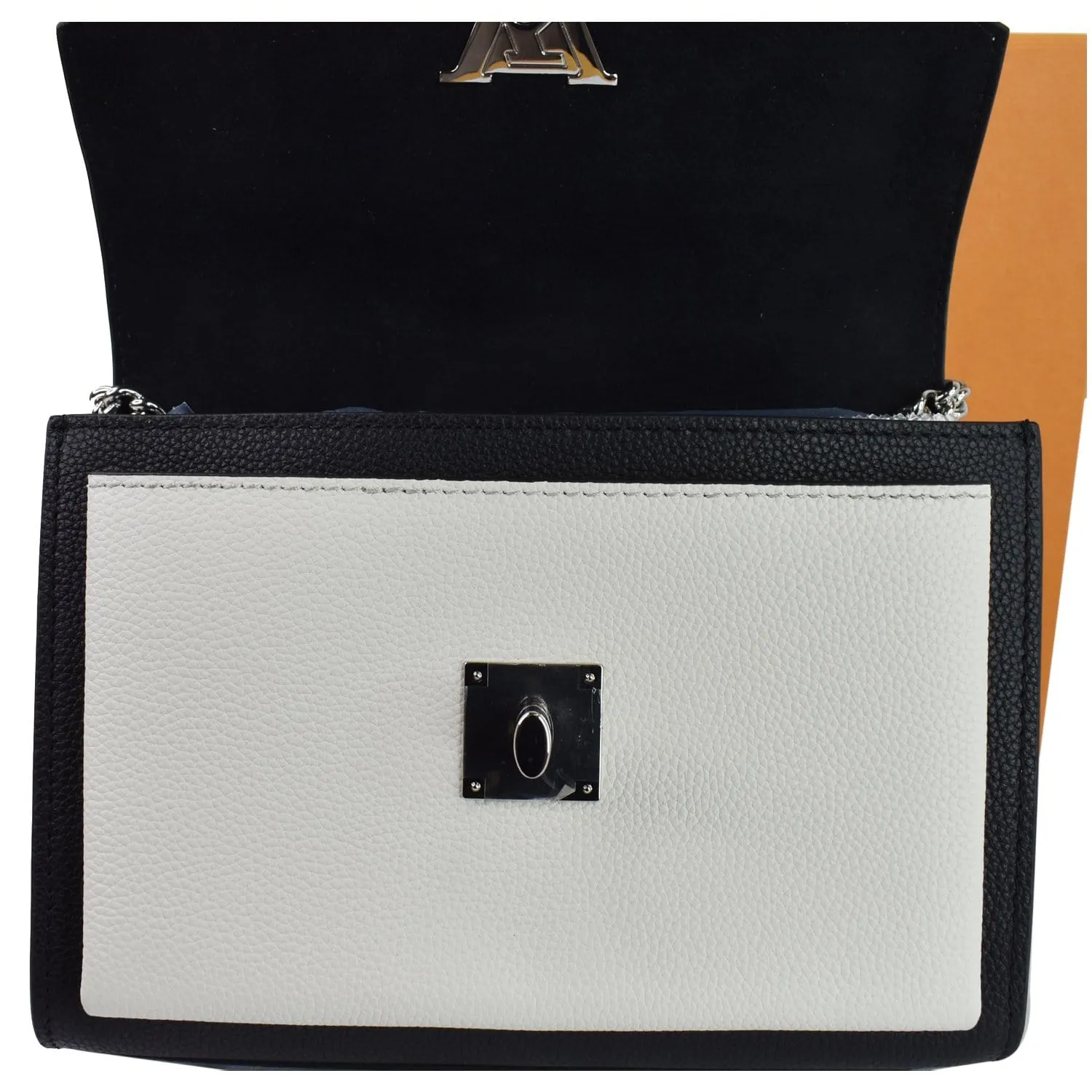 LOUIS VUITTON MyLockme BB Leather Crossbody Bag Black/Creme Beige