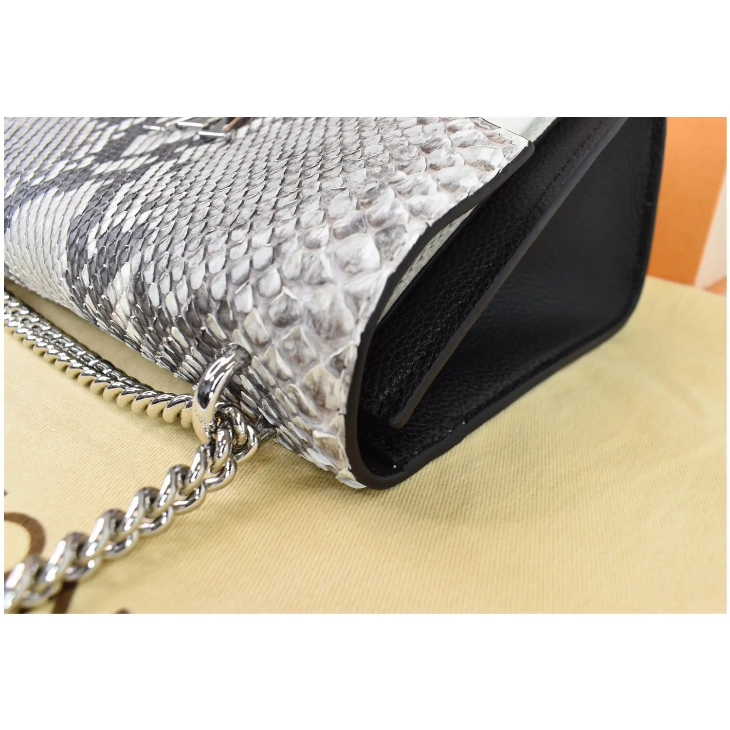 LOUIS VUITTON MyLockme BB Leather Crossbody Bag Black/Creme Beige