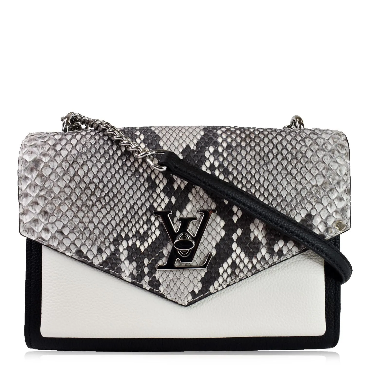 LOUIS VUITTON MyLockme BB Leather Crossbody Bag Black/Creme Beige