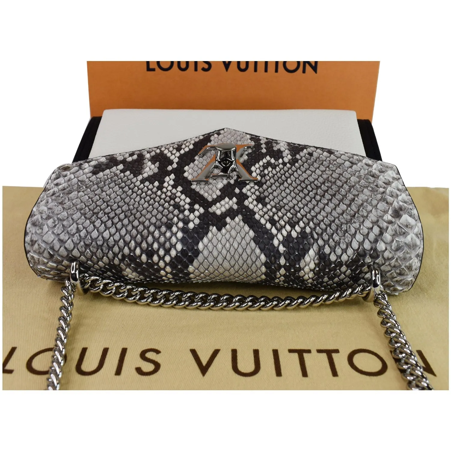 LOUIS VUITTON MyLockme BB Leather Crossbody Bag Black/Creme Beige