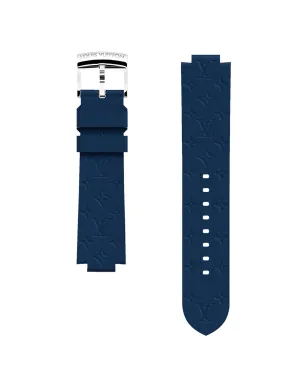 Louis Vuitton Navy Blue Rubber Monogram Tambour Watch Strap