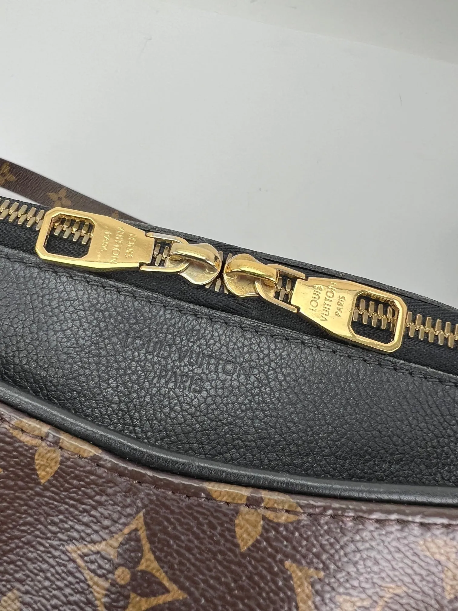 Louis Vuitton PALLAS Monogram canvas calf leather M41064 Black Handbag