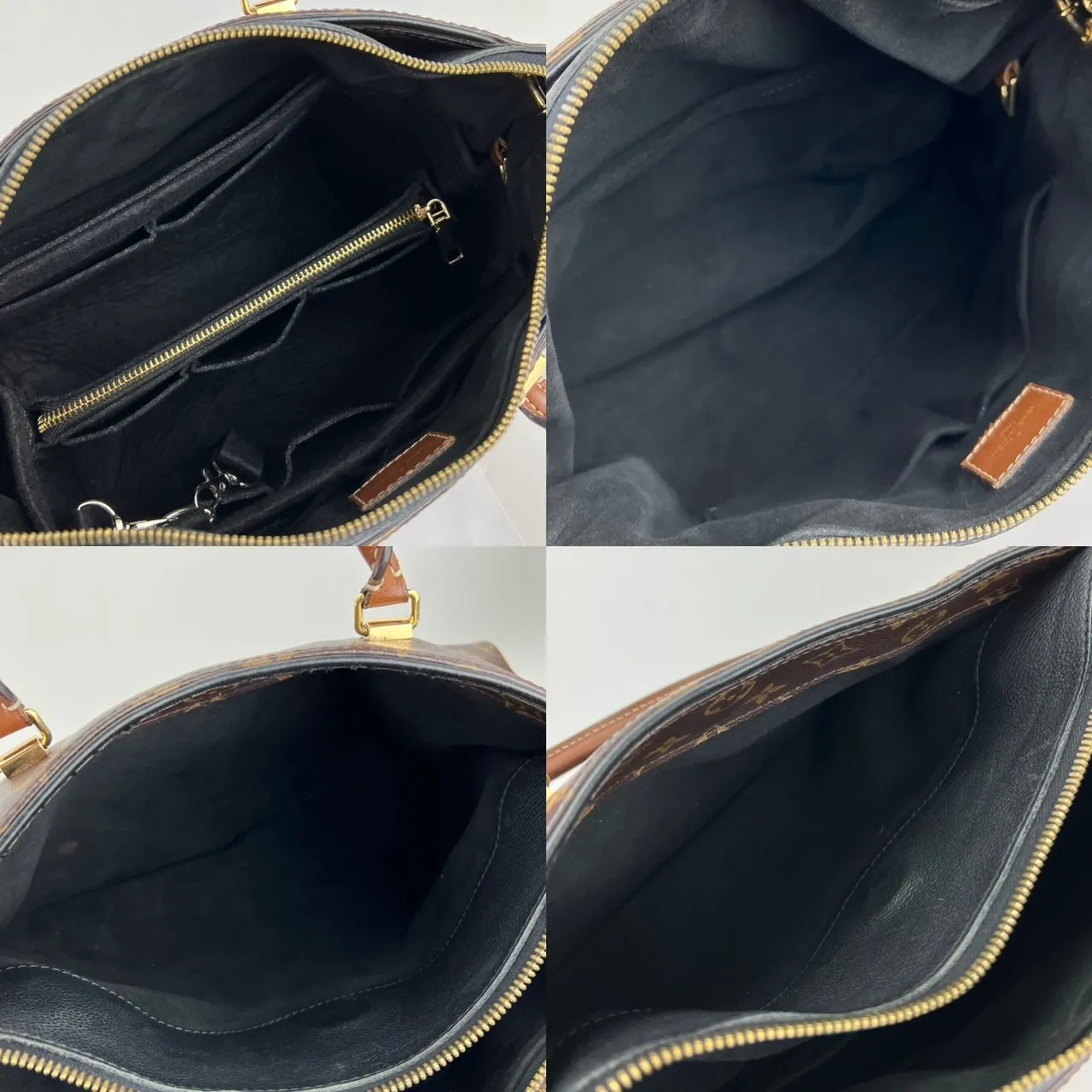 Louis Vuitton PALLAS Monogram canvas calf leather M41064 Black Handbag
