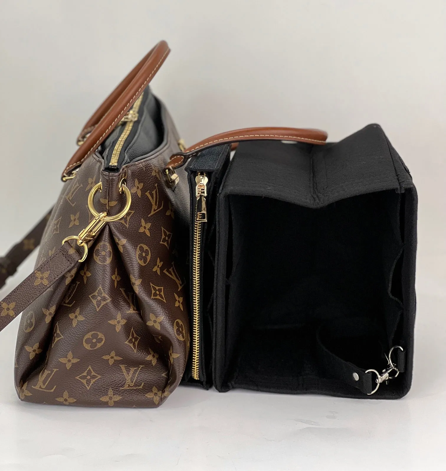 Louis Vuitton PALLAS Monogram canvas calf leather M41064 Black Handbag
