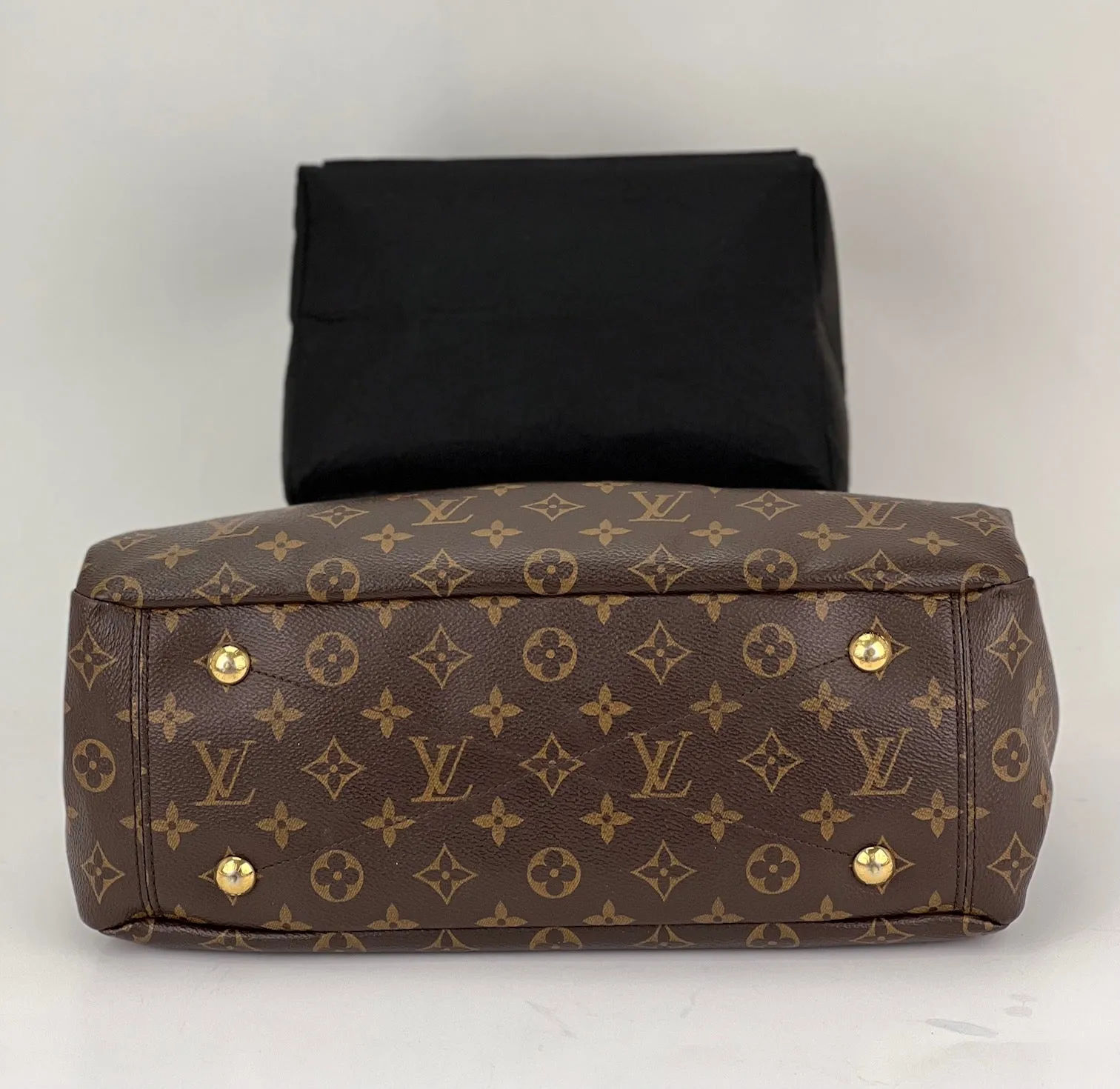 Louis Vuitton PALLAS Monogram canvas calf leather M41064 Black Handbag