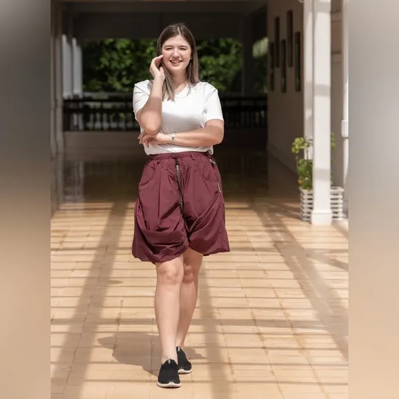 Macabi Convertible Skirt Maroon Slim