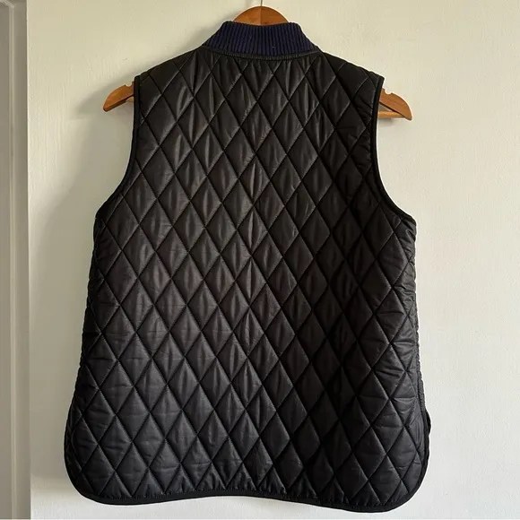 Madewell Blue/White Reversible Vest in Stripe Wool/Quilted Size Small EUC