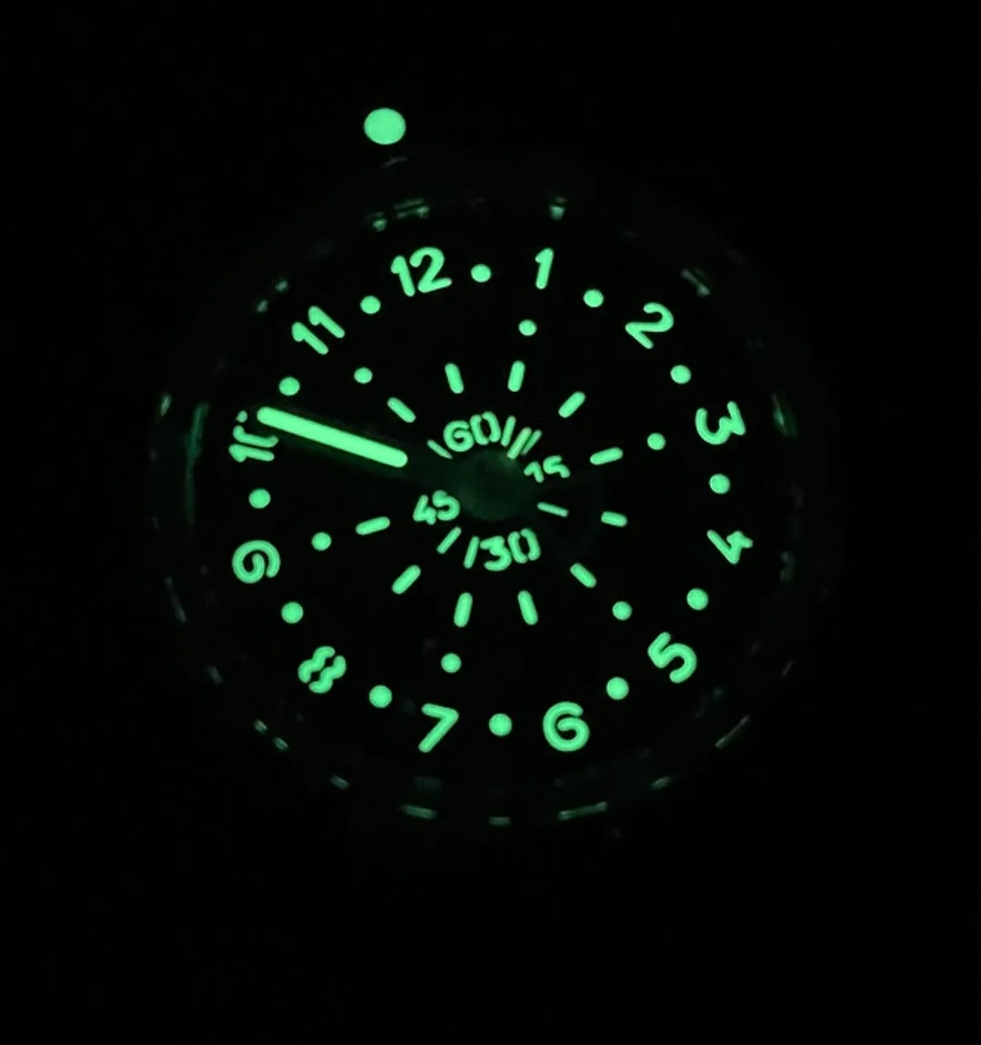 Maranez 49mm Rawai Stainless Steel gauge black Face Watch