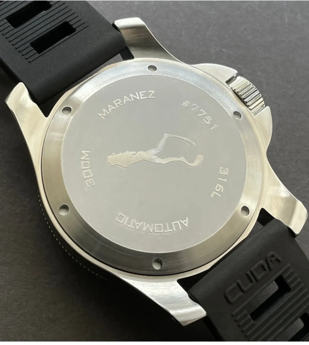 Maranez 49mm Rawai Stainless Steel gauge black Face Watch