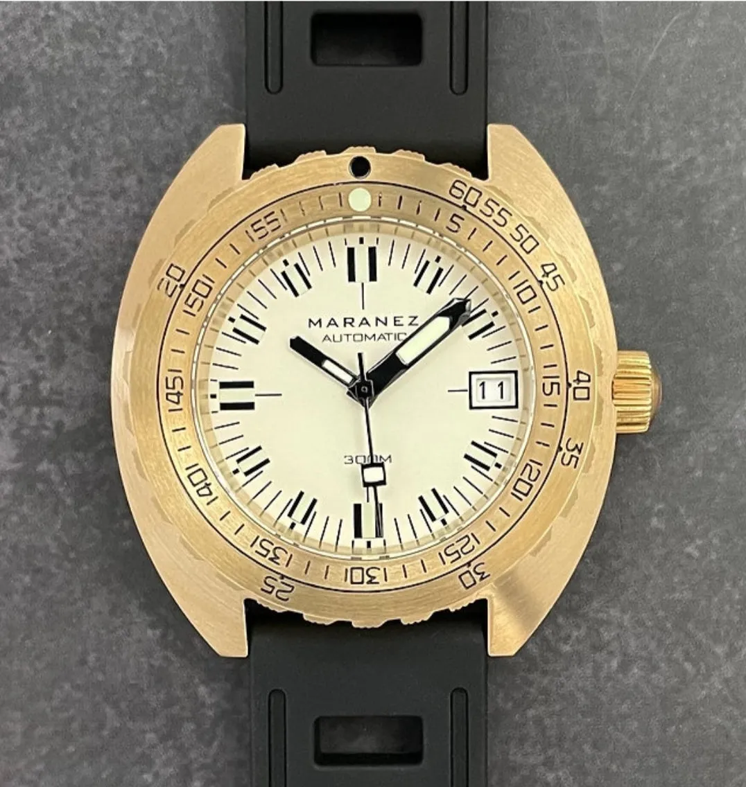 Maranez Samui Brass Watch Cream