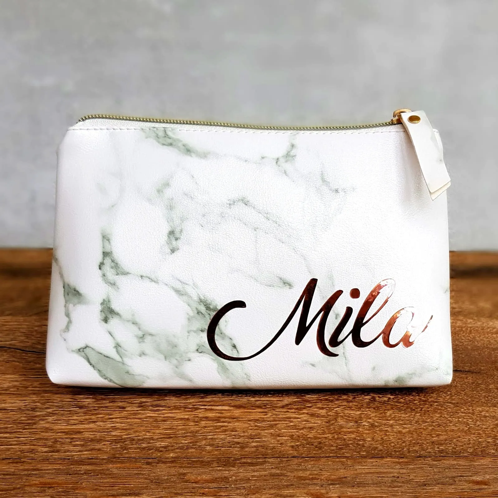 Marble Make Up Bag Personalised with Unique Colours