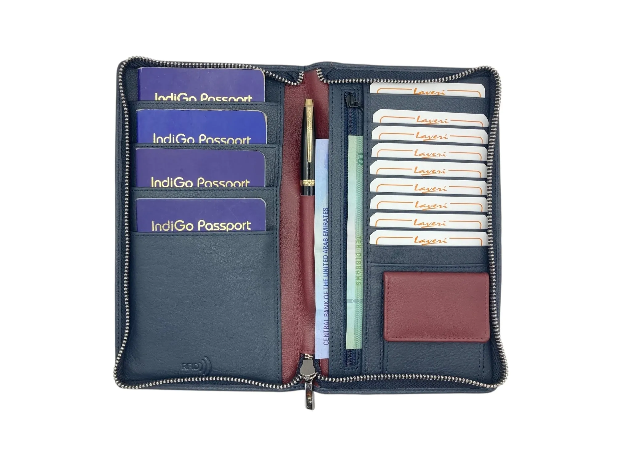 Marvel Premium Leather Full zip Family Passport Wallet RFID Protection # 1715NZ