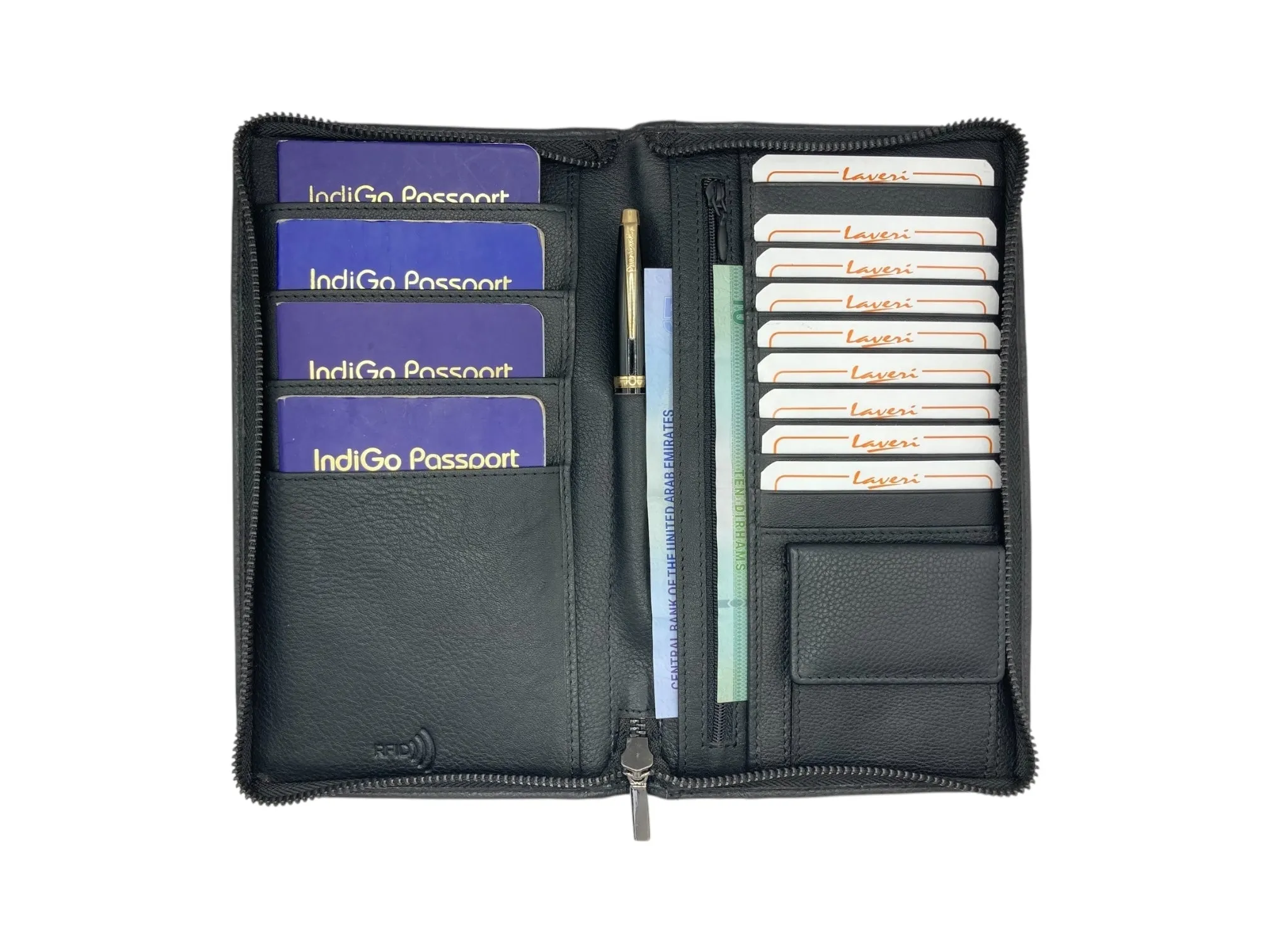 Marvel Premium Leather Full zip Family Passport Wallet RFID Protection # 1715NZ