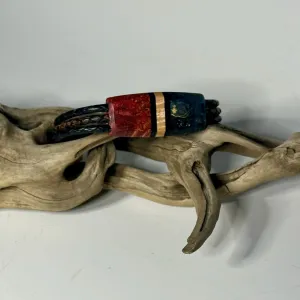 MEDIUM SYMMETRY MIXED MEDIA AND WOOD BRACELET WITH MAGNETIC CLOSURE - NL243