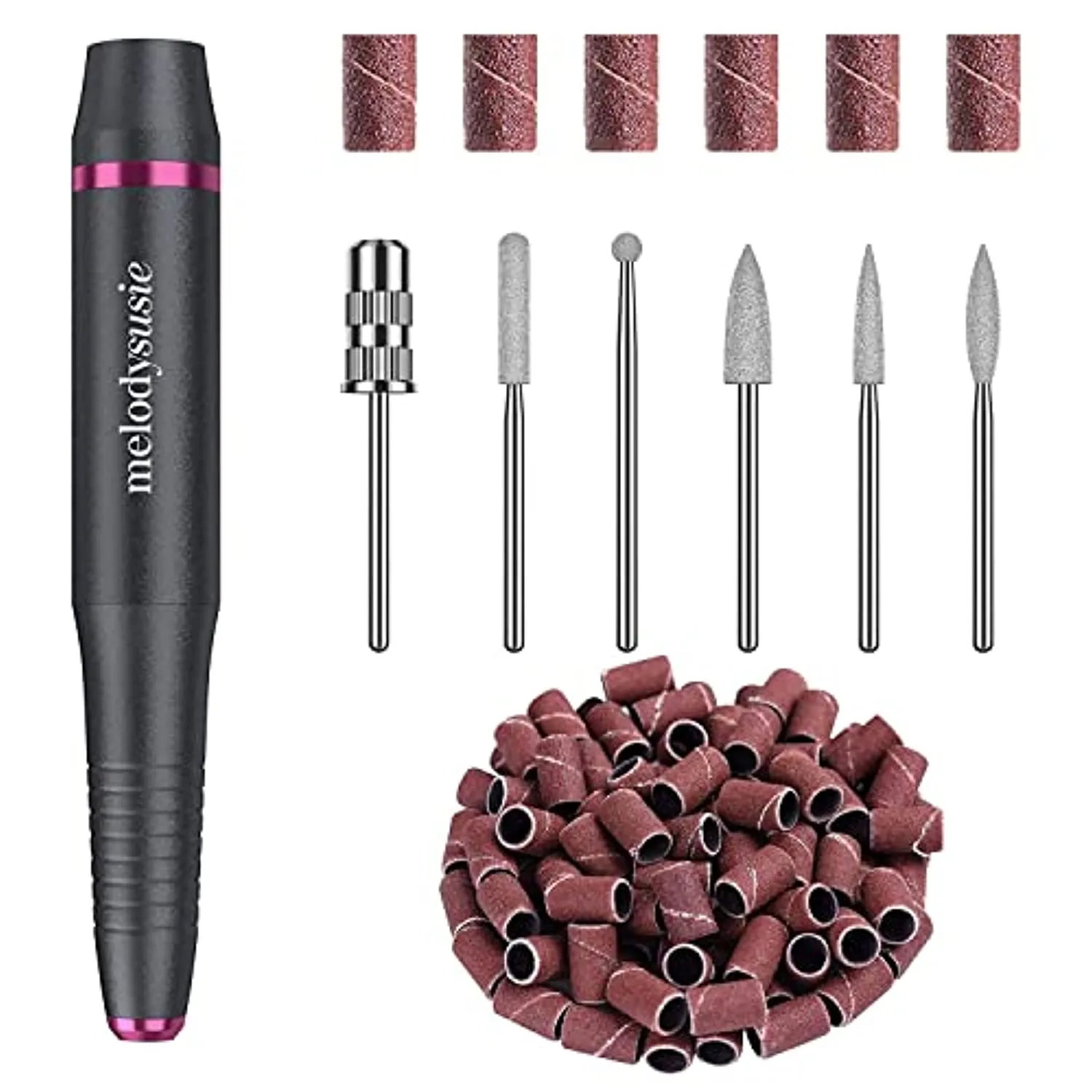MelodySusie Electric Nail Drill, Portable Electric Nail Drill Machine for Acrylic Gel Nails, Professional Efile E File Manicure Pedicure Polishing Shape Tools for Home Salon Use, Grey