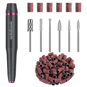 MelodySusie Electric Nail Drill, Portable Electric Nail Drill Machine for Acrylic Gel Nails, Professional Efile E File Manicure Pedicure Polishing Shape Tools for Home Salon Use, Grey