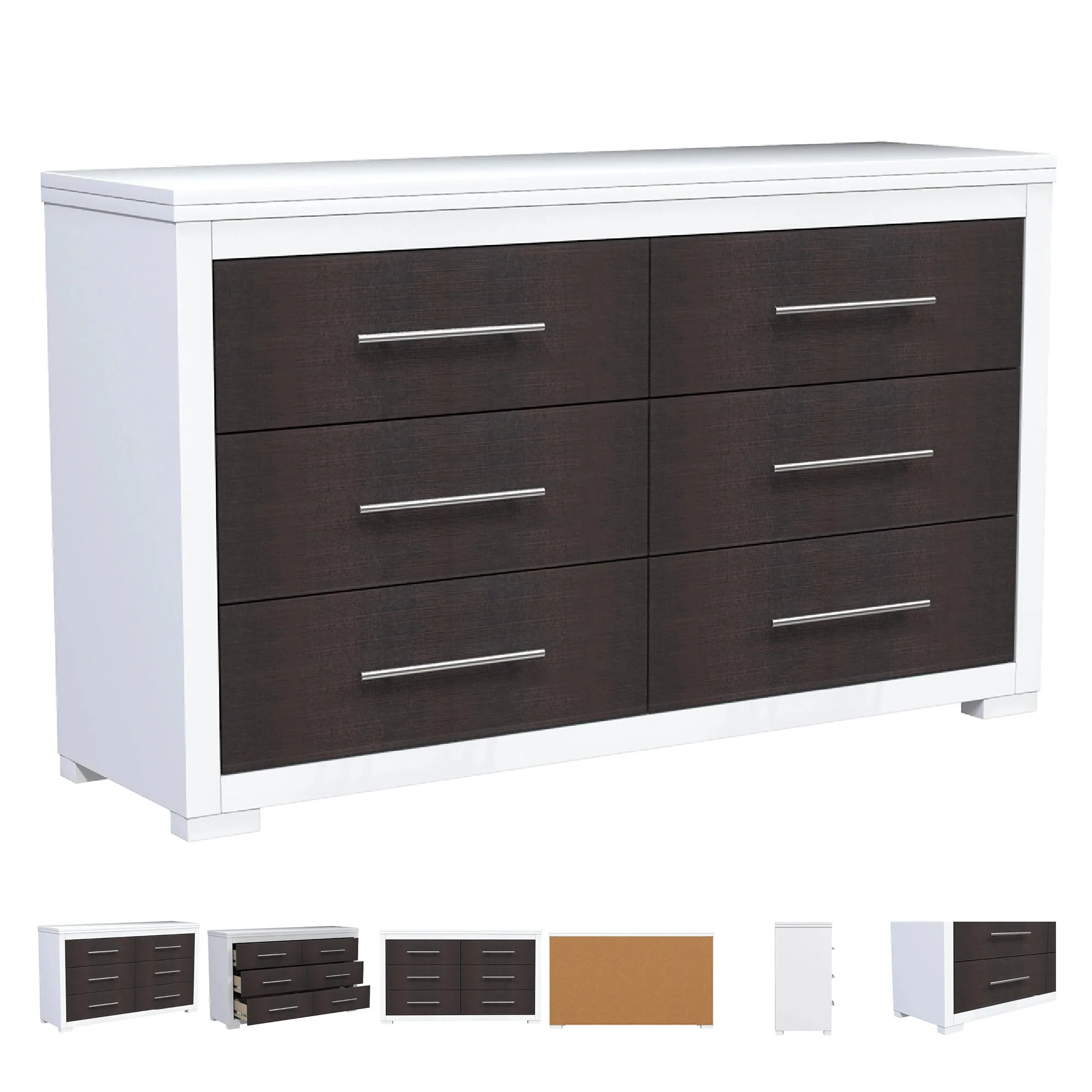 Moderna convertible crib, barton 6 drawer chest, boobeyeh mattress