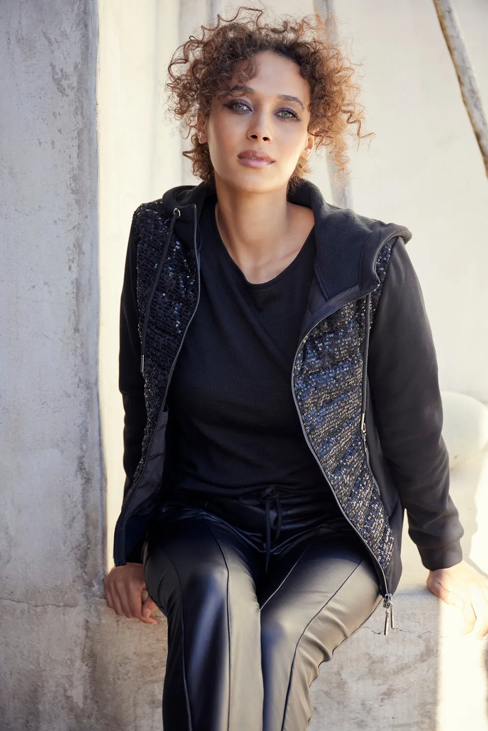Monari Quilted Jacket with Front Sequin M807050