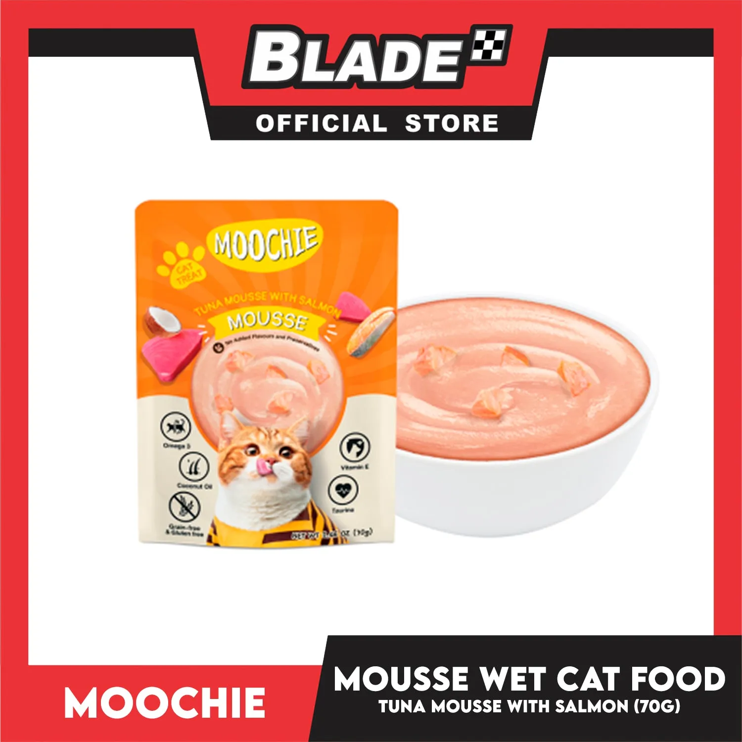 Moochie Mousse Cat Wet Food Cat Treat (Tuna Mousse with Salmon) 70g