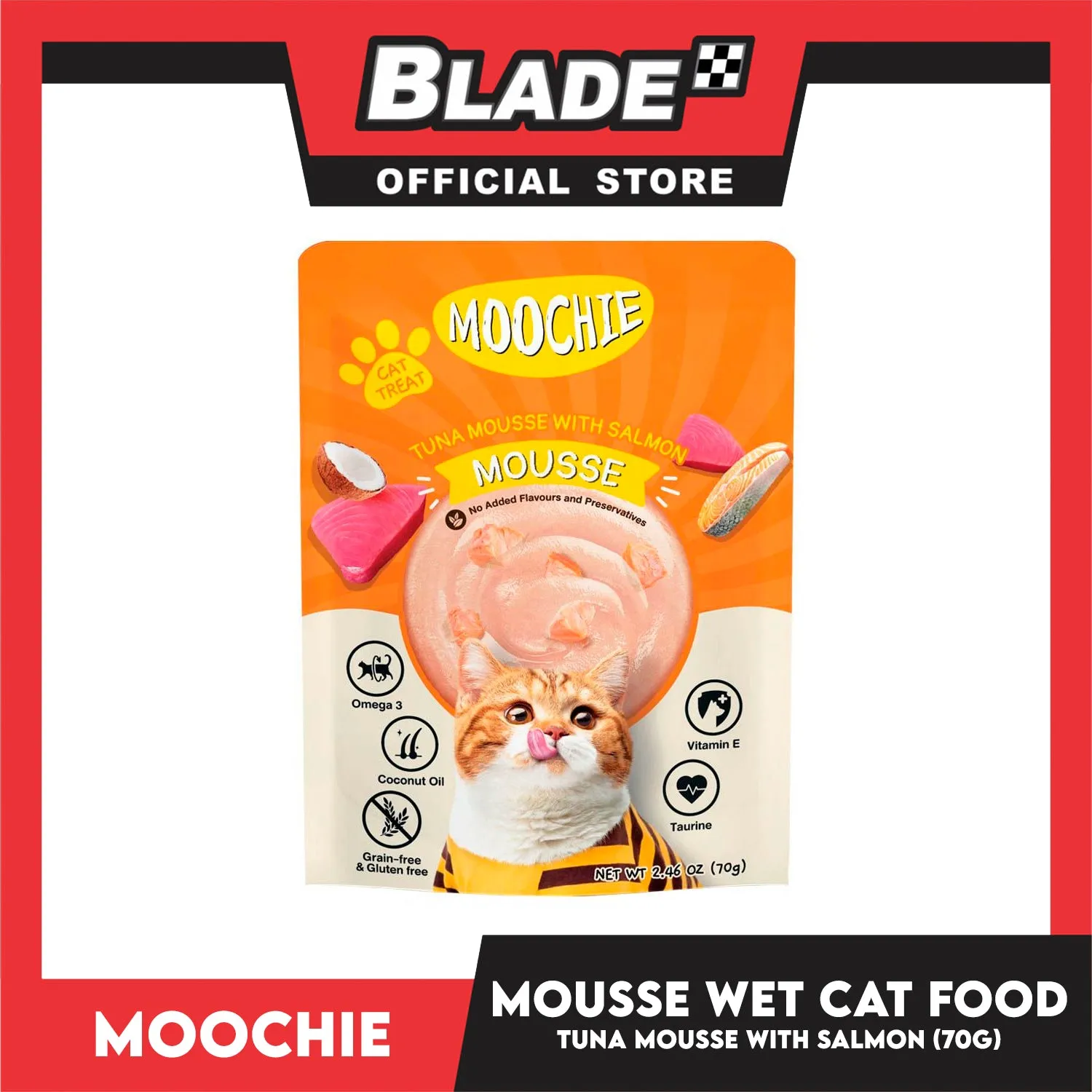 Moochie Mousse Cat Wet Food Cat Treat (Tuna Mousse with Salmon) 70g