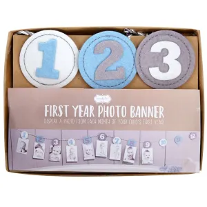 Mud Pie Monthly Photo Banner-Blue