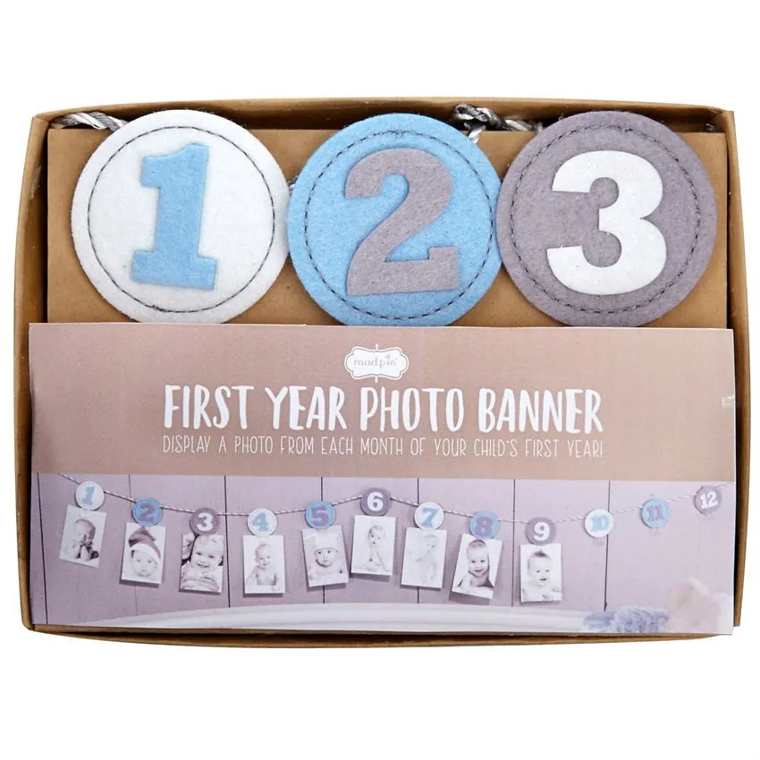 Mud Pie Monthly Photo Banner-Blue