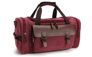 Multifunctional Outdoor Canvas Solid Travellers Wine Red Bags
