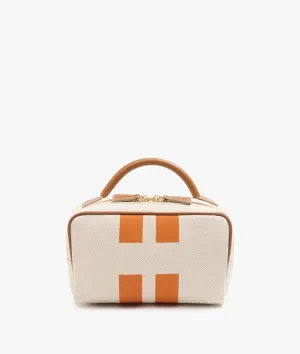 My Style Bags Berkeley Cosmetic Bag Natural With Orange Stripes