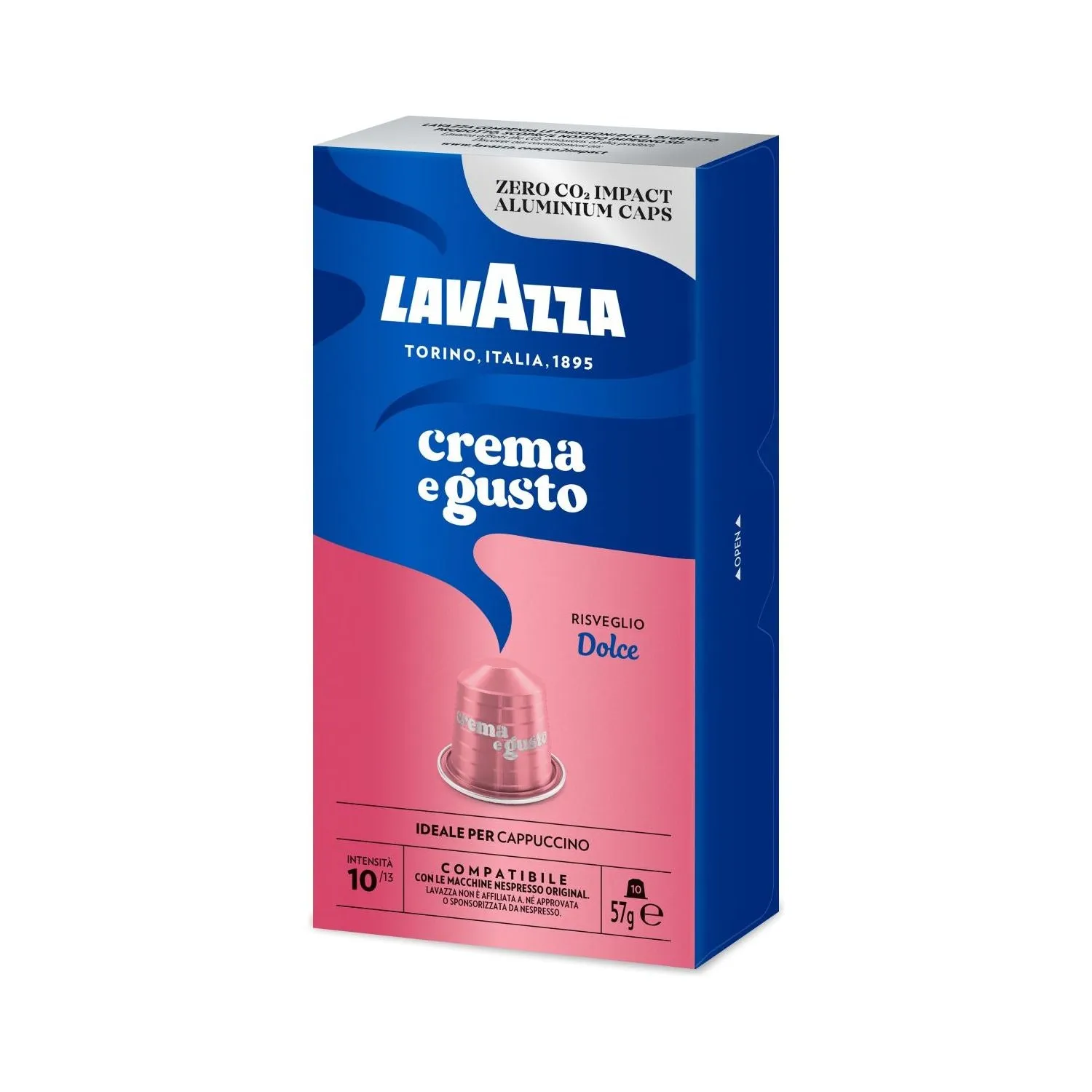 Nespresso Compatible Lavazza Crema e Gusto Dolce 10 Coffee Capsules