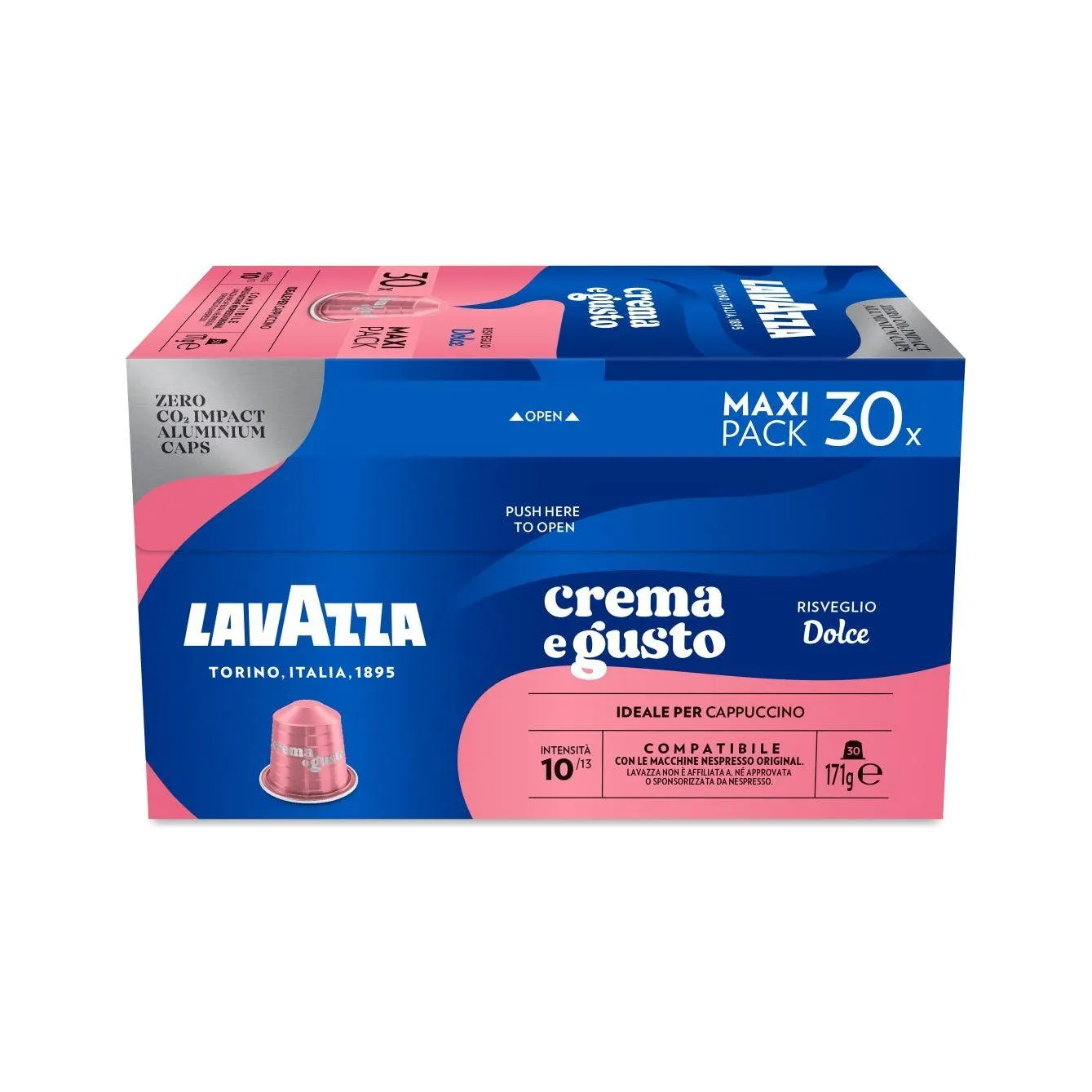 Nespresso Compatible Lavazza Crema e Gusto Dolce 30 Coffee Capsules