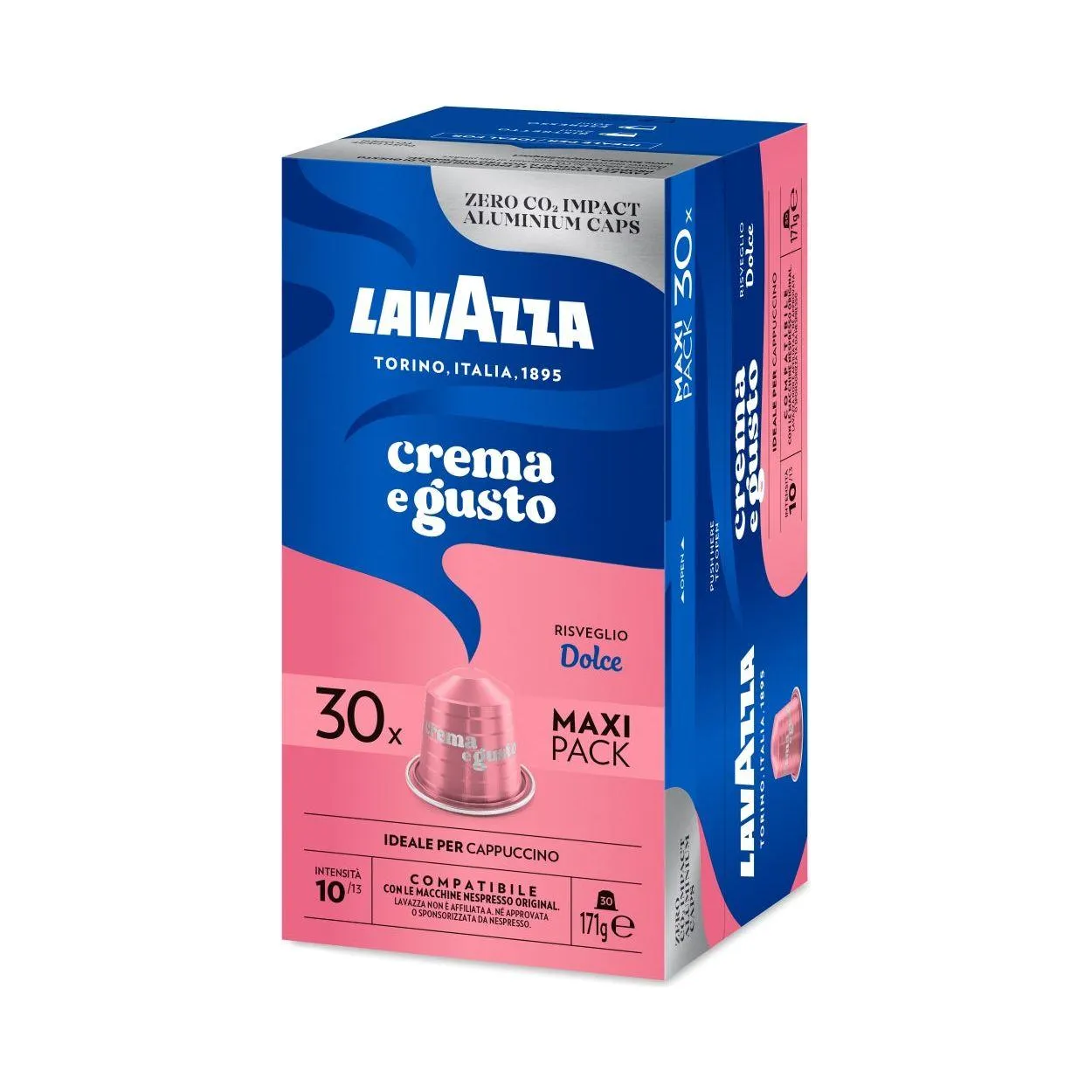 Nespresso Compatible Lavazza Crema e Gusto Dolce 30 Coffee Capsules