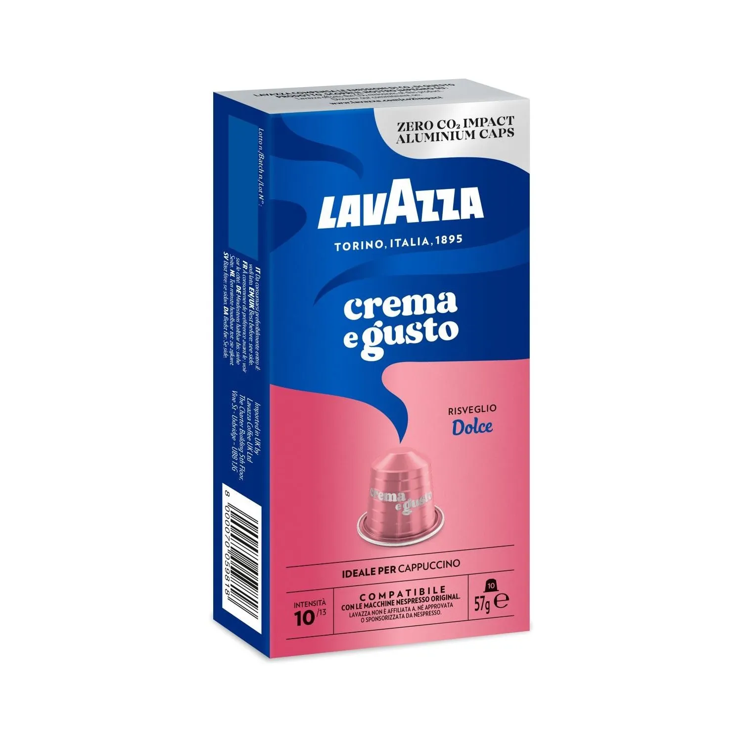 Nespresso Compatible Lavazza Crema e Gusto Dolce 40 Coffee Capsules