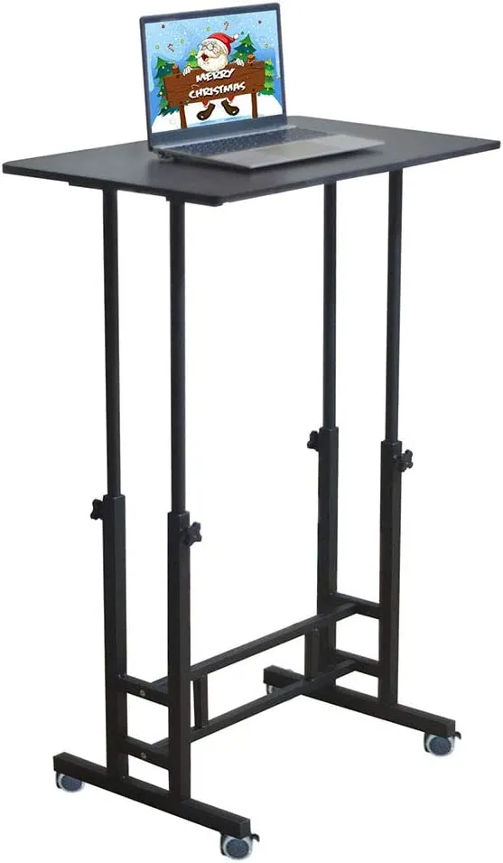 New in box! Akway Computer Desk Standing Desk with Wheels 31.5 x 19.6 inches Height Adjustable Desk Sit Stand Desk Rolling Cart, Black ZLD-80-HHT-CA
