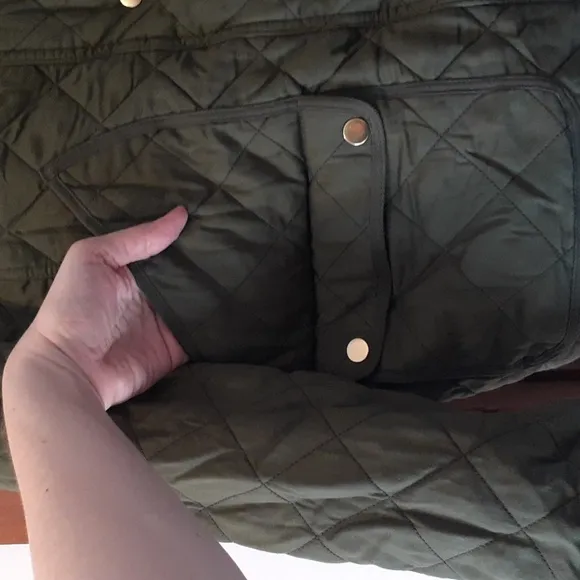 NEW J. Crew Quilted Barn Jacket Moss Green Size M!