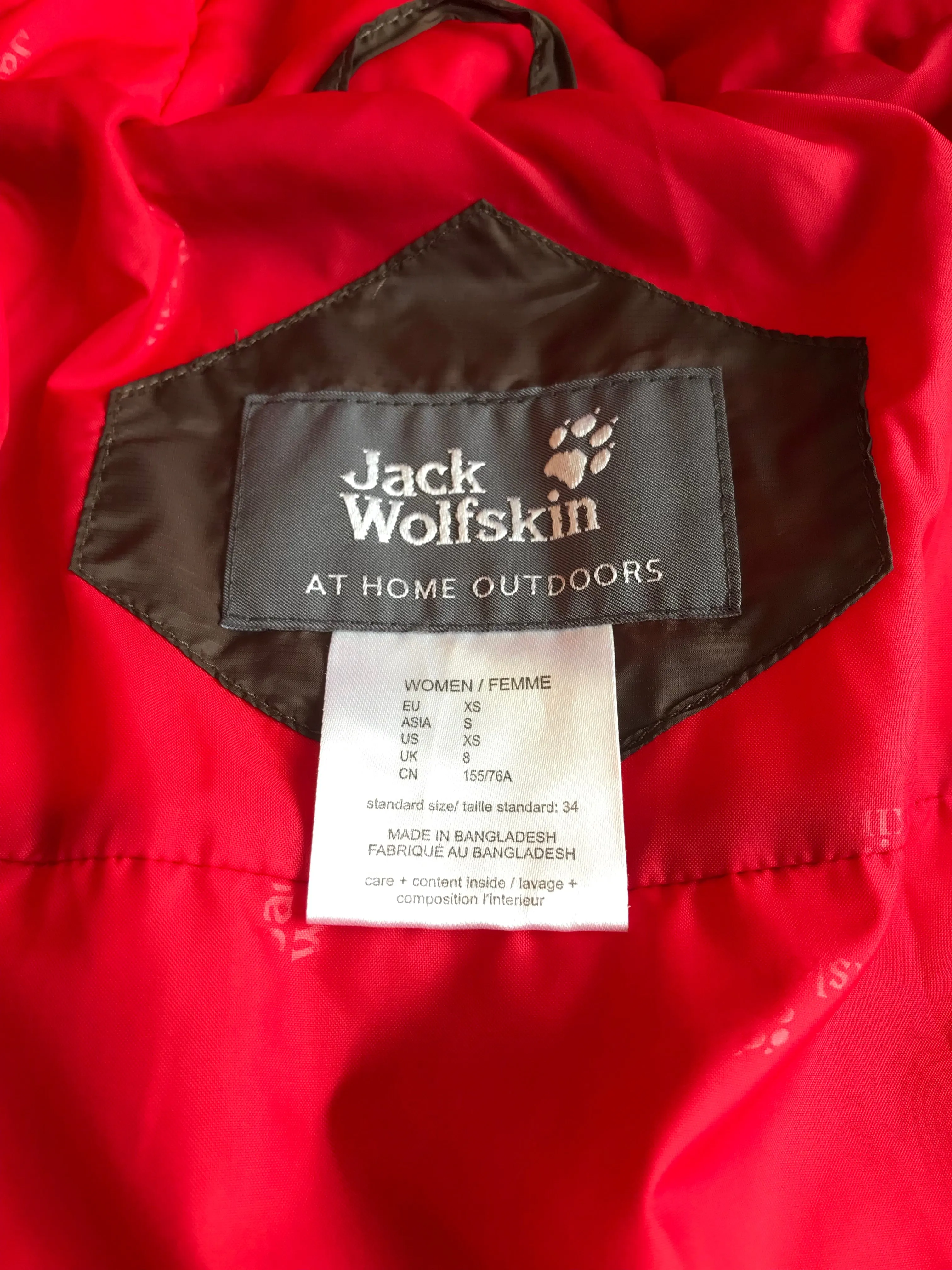 New  jack wolfskin brown quilted coat size 8 FREE POSTAGE🟢