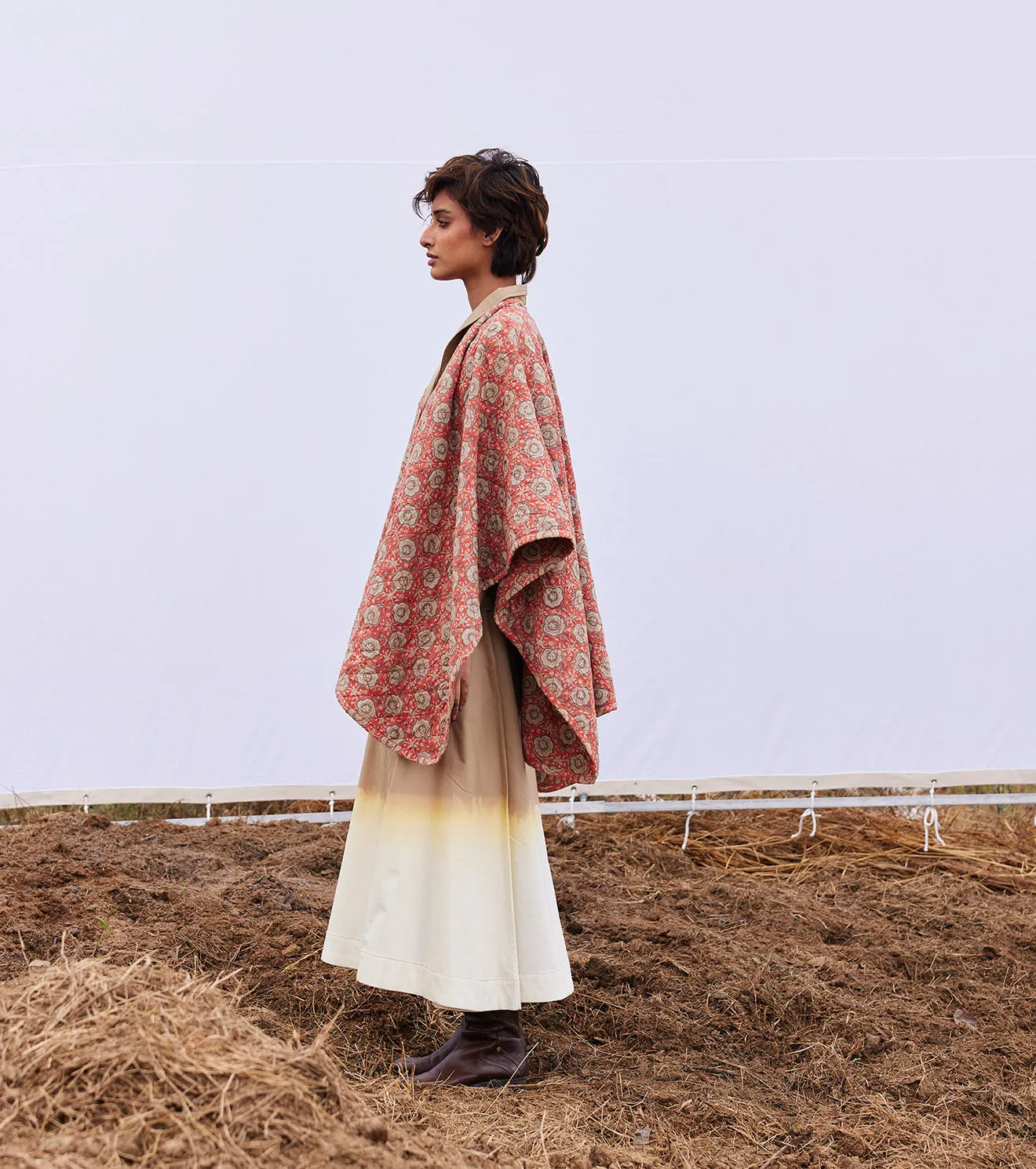New Season Spring Summer 2025-Cape-Cotton Mul Cider Red orange-KW896-Fashion Edit Diana by Khara Kapas