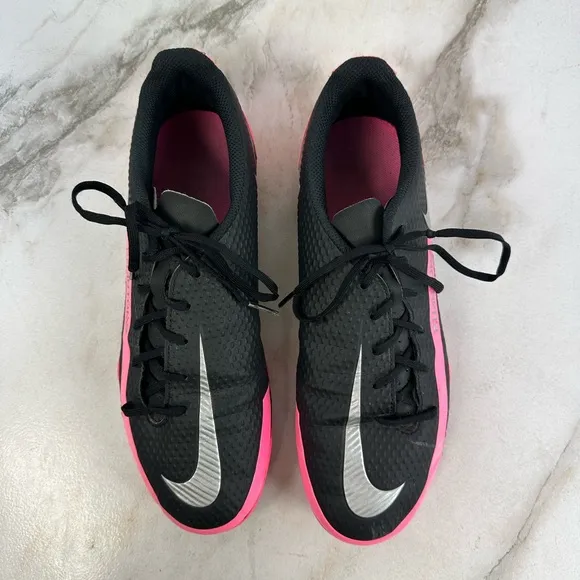 Nike Men's Phantom GT Academy MG Black Pink Blast Soccer Cleats, Sz 7