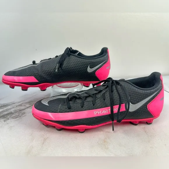 Nike Men's Phantom GT Academy MG Black Pink Blast Soccer Cleats, Sz 7