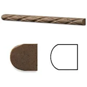 Noce Travertine Honed 1 X 12 Diamond Rope Liner Trim Molding - Box of 5 pcs.