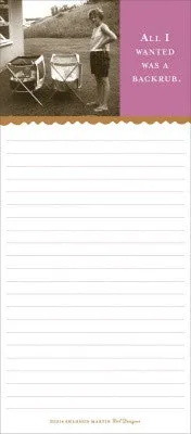 NOTE PAD - MAGNETIC - SM - ALL I WANTED