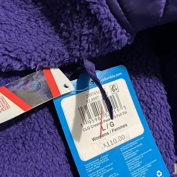 NWT Columbia Women's Purple Quilted Jacket $110