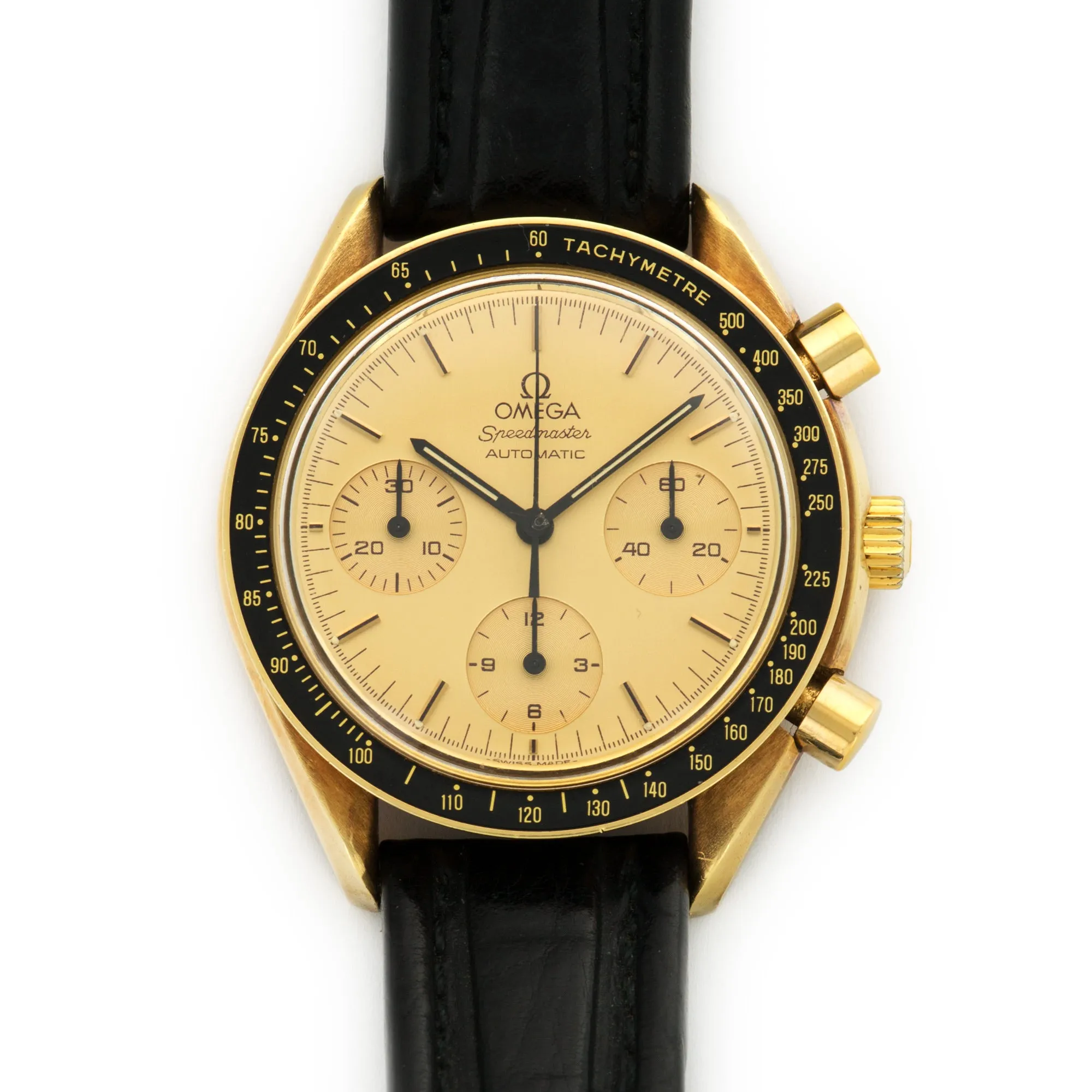 Omega Yellow Gold Speedmaster Strap Watch