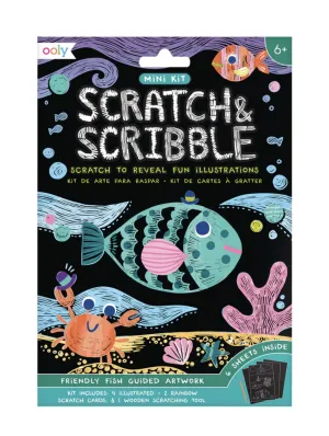 Ooly - Scratch & Scribble Art Kit Mini - Friendly Fish