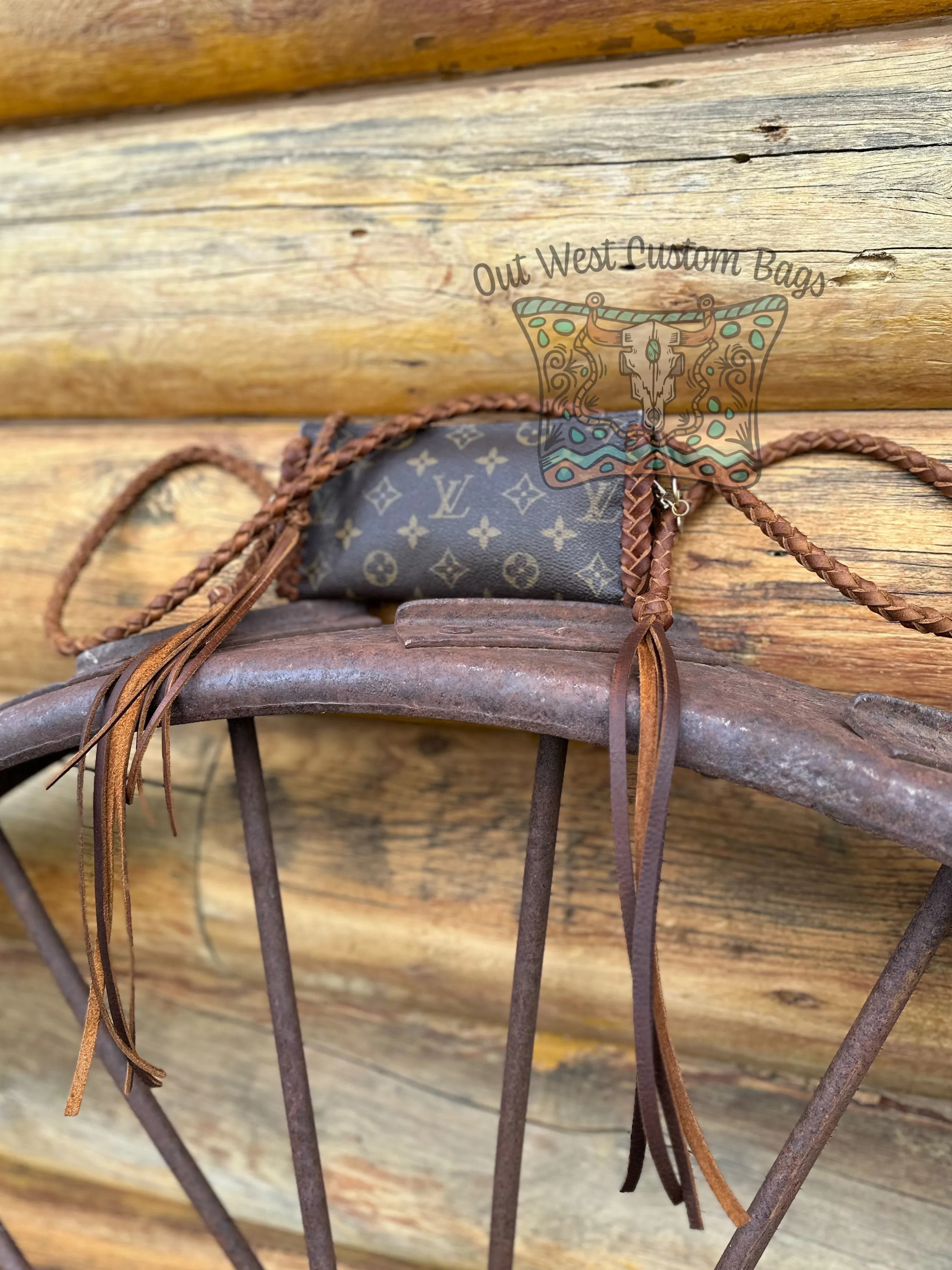 Out West GM Pouch Wristlet/Crossbody Revamped Leather Braiding