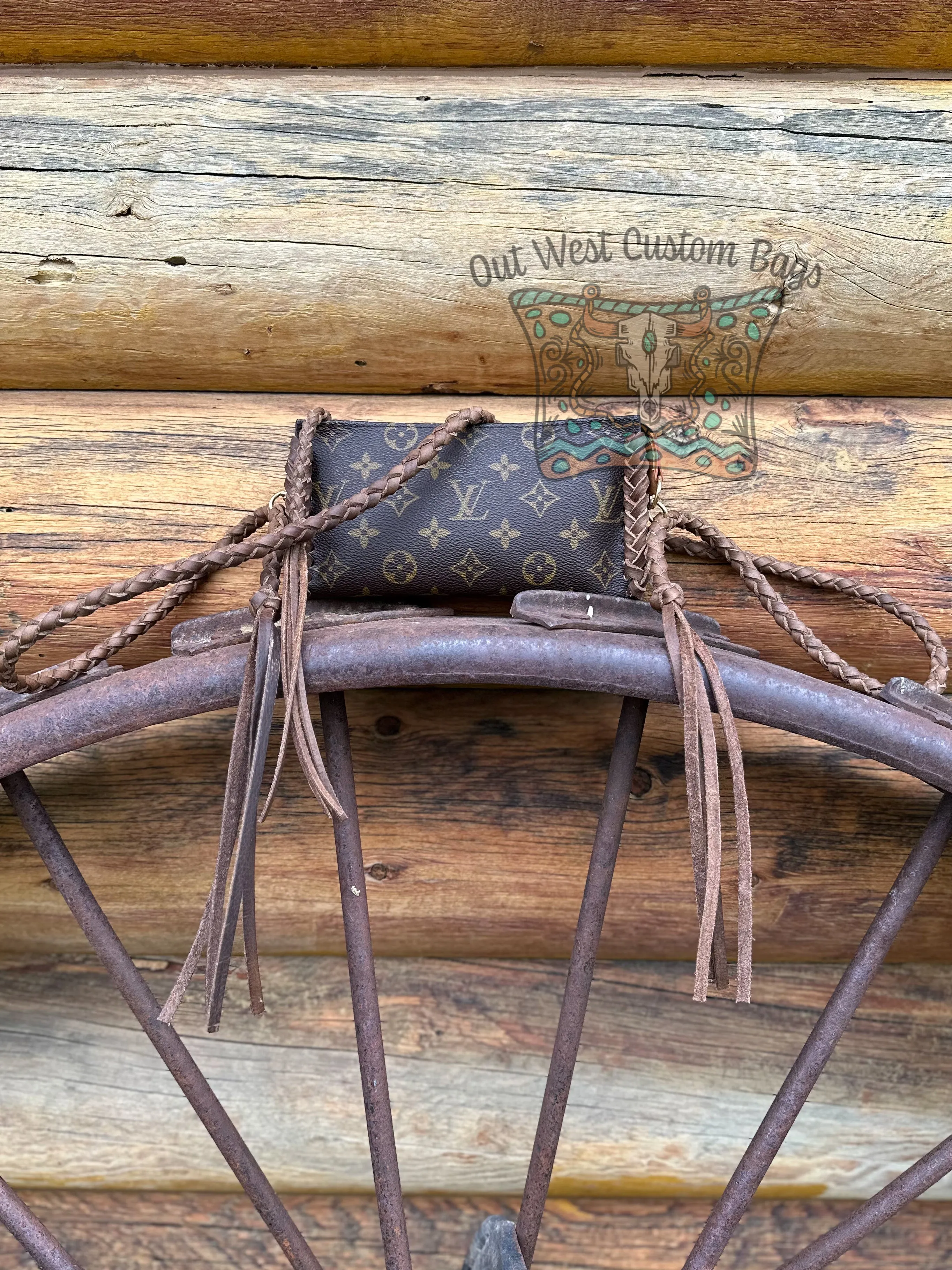 Out West GM Pouch Wristlet/Crossbody Revamped Leather Braiding