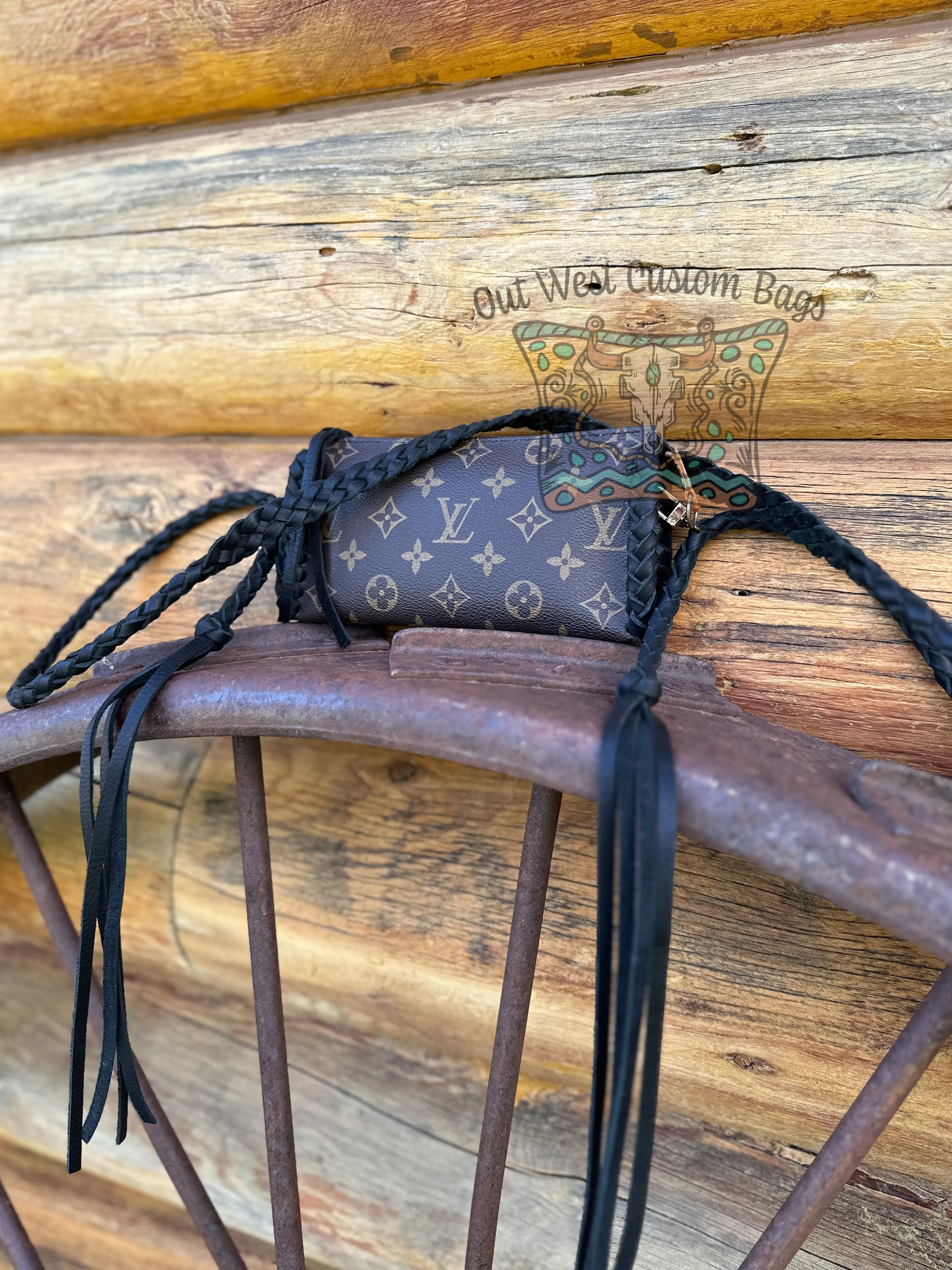 Out West GM Pouch Wristlet/Crossbody Revamped Leather Braiding