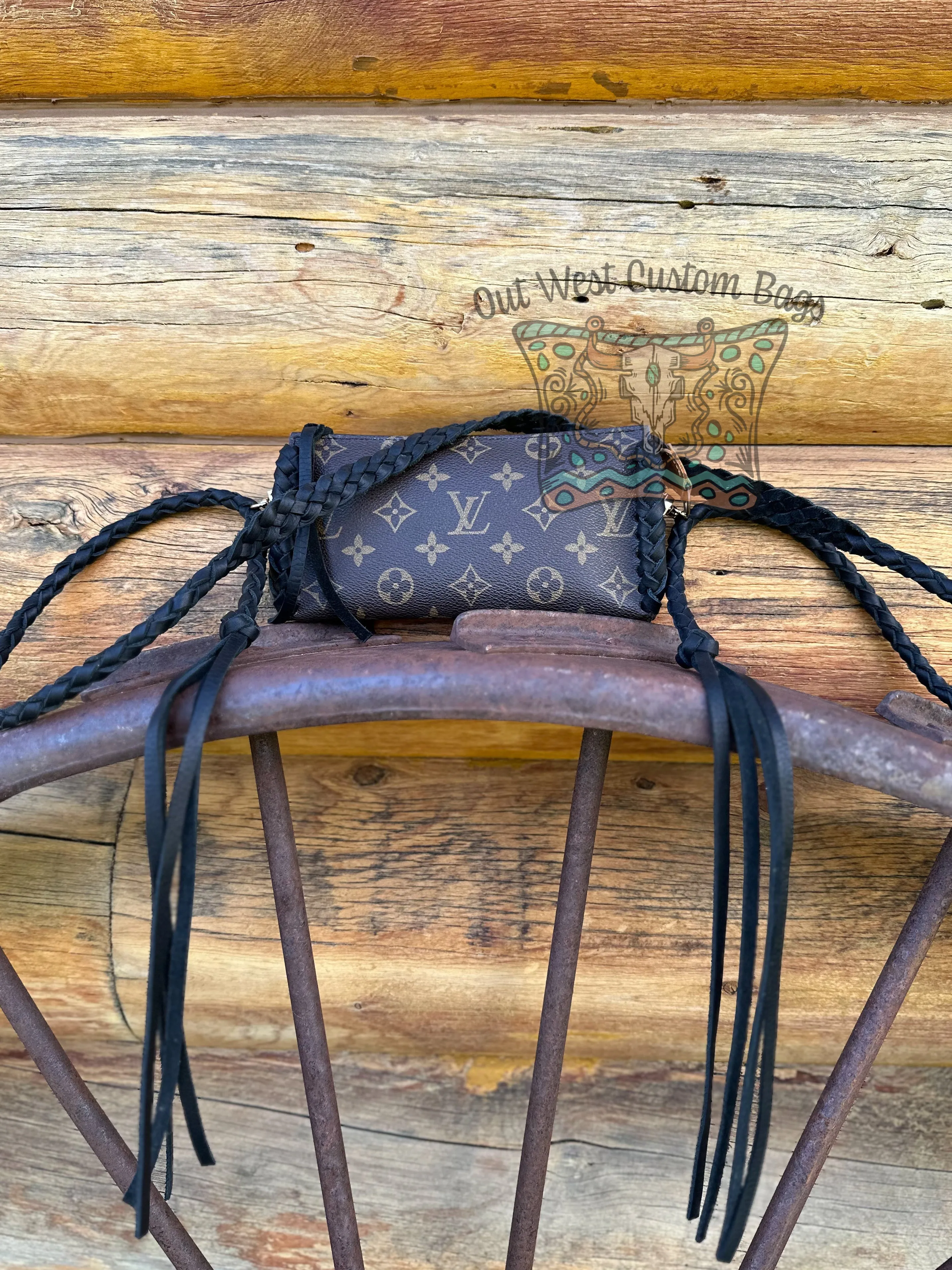 Out West GM Pouch Wristlet/Crossbody Revamped Leather Braiding